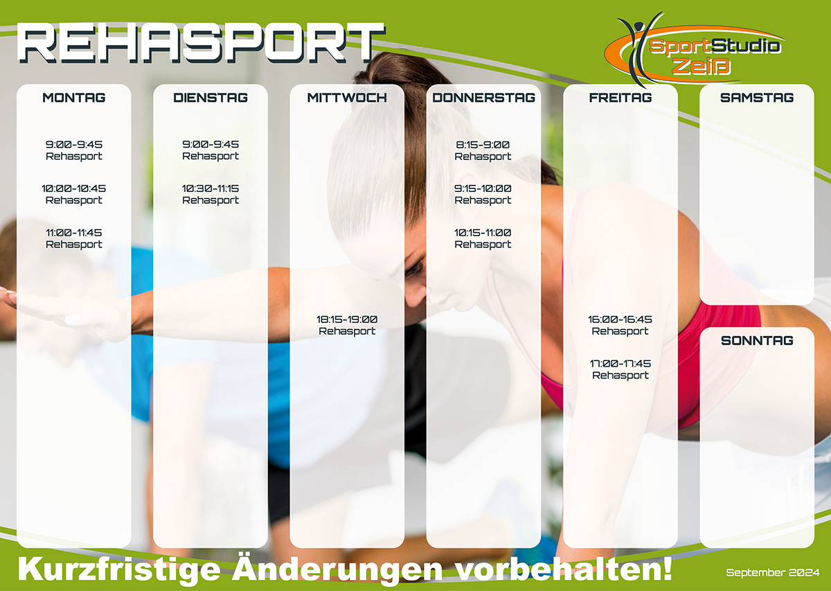 RehaPlus Kursplan 27042021